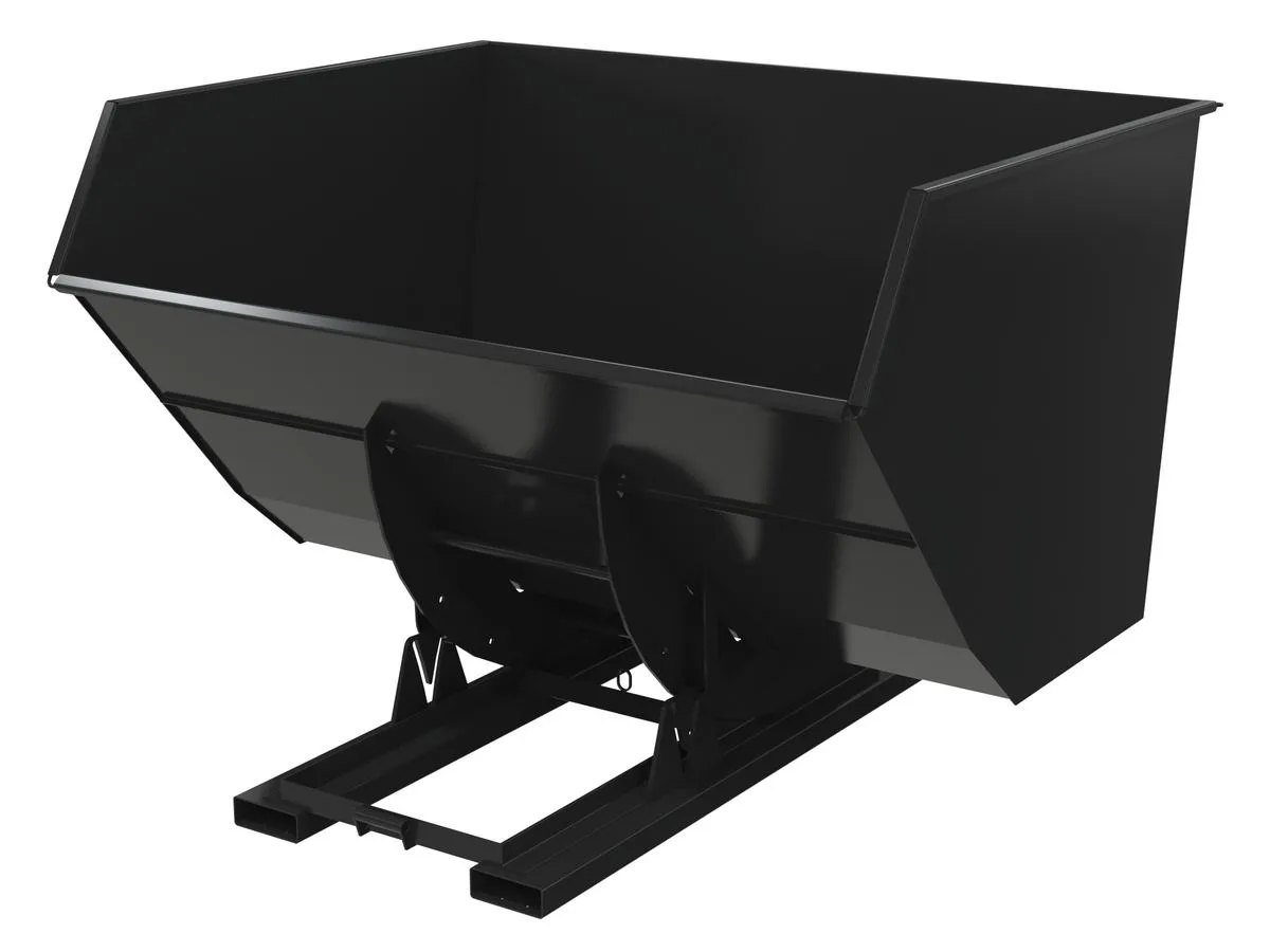 Vestil D-500-HD-NB-BLK-SG d-style hoppers, no bump & dump