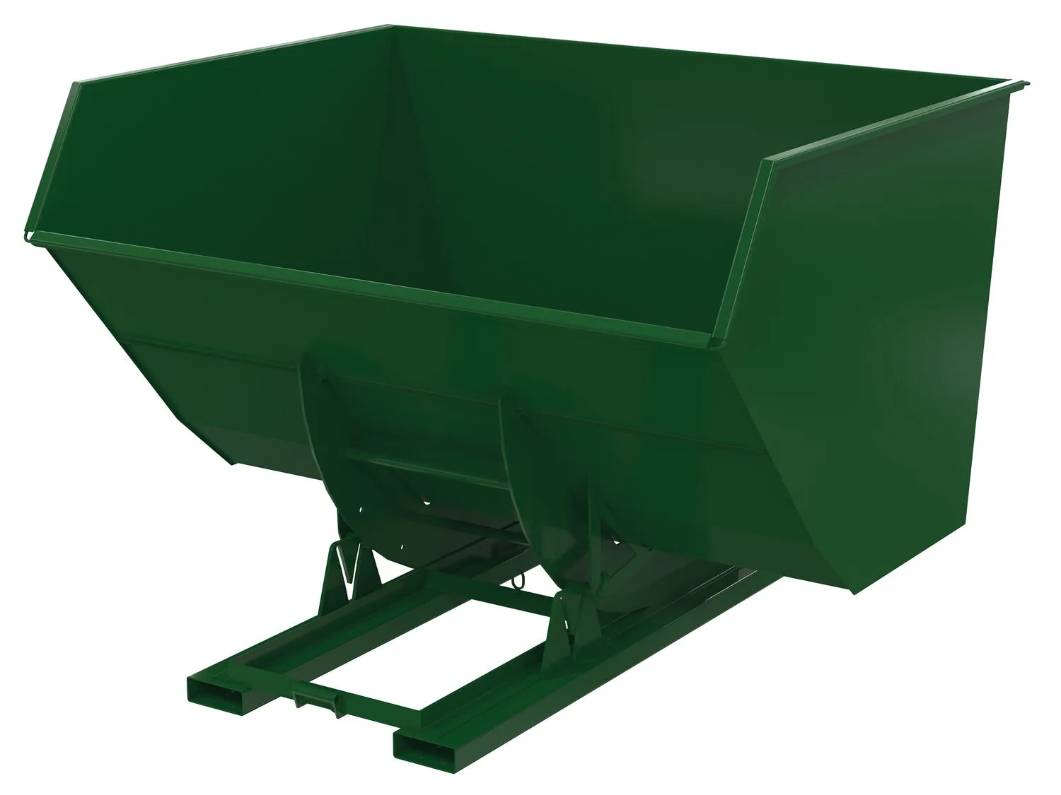 Vestil D-500-HD-NB-GRN-H d-style hoppers, no bump & dump