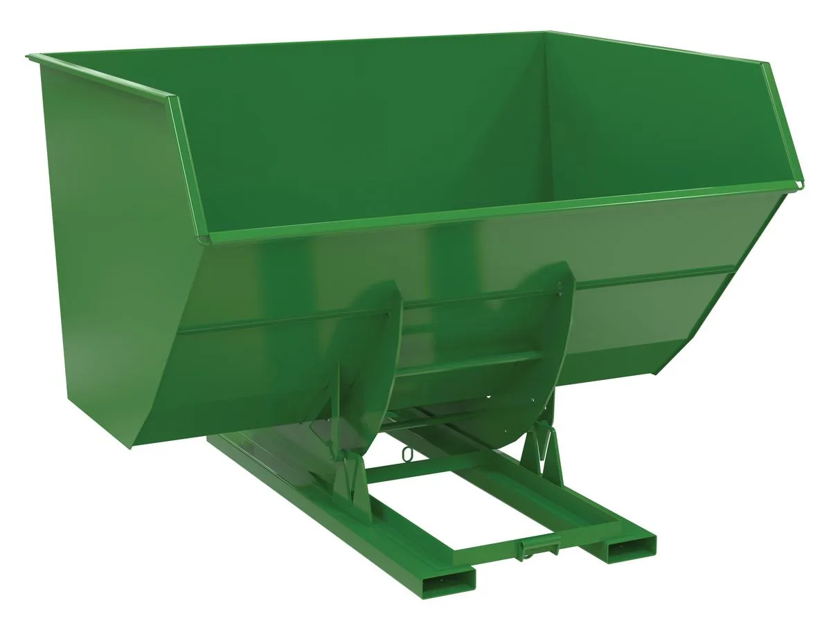 Vestil D-500-HD-NB-GRN-T d-style hoppers, no bump & dump