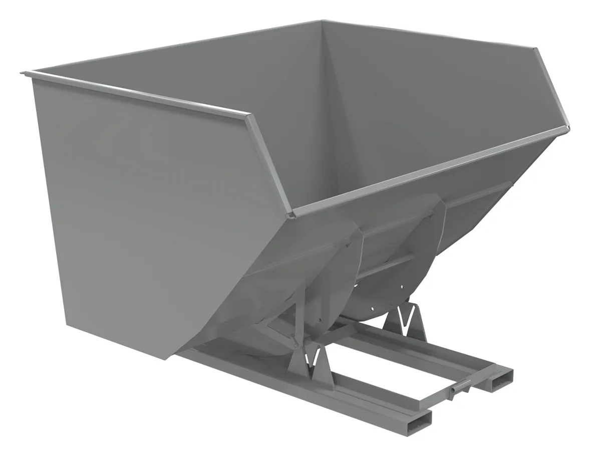 Vestil D-500-HD-NB-GY-SG d-style hoppers, no bump & dump