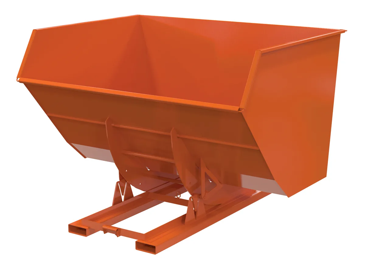 Vestil D-500-HD-NB-ORG-C d-style hoppers, no bump & dump