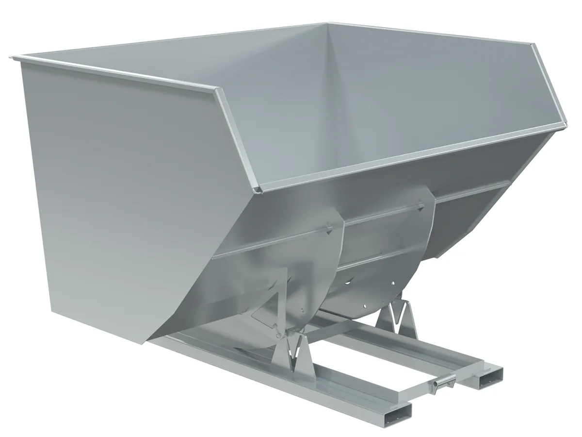 Vestil D-500-HD-NB-SL d-style hoppers, no bump & dump