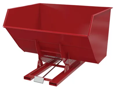 Vestil Steel Heavy Duty Self Dumping Hopper 5 Cubic Yard 6000 Lb. Capacity Red