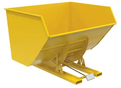 Vestil Steel Heavy Duty Self Dumping Hopper 5 Cubic Yard 6000 Lb. Capacity Yellow