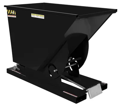 Vestil Steel Heavy Duty Self Dumping Hopper 3/4 Cubic Yard 6000 Lb. Capacity Semi Gloss Black