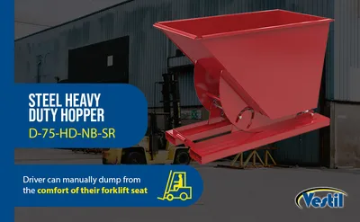 Vestil D-75-HD-NB-SR d-style hoppers, no bump & dump feature highlights