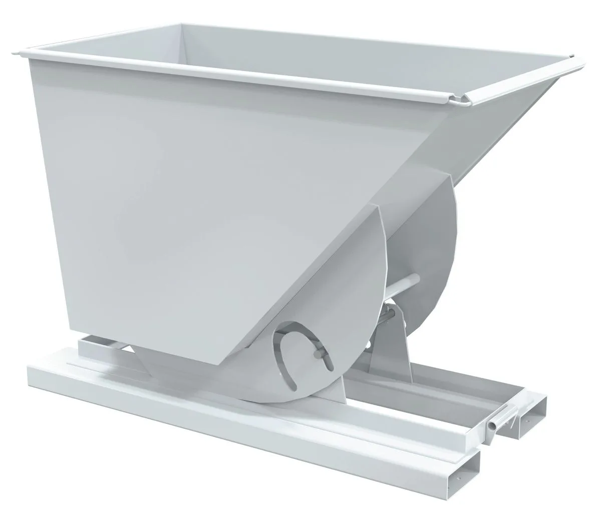 Vestil D-75-HD-NB-WHT d-style hoppers, no bump & dump