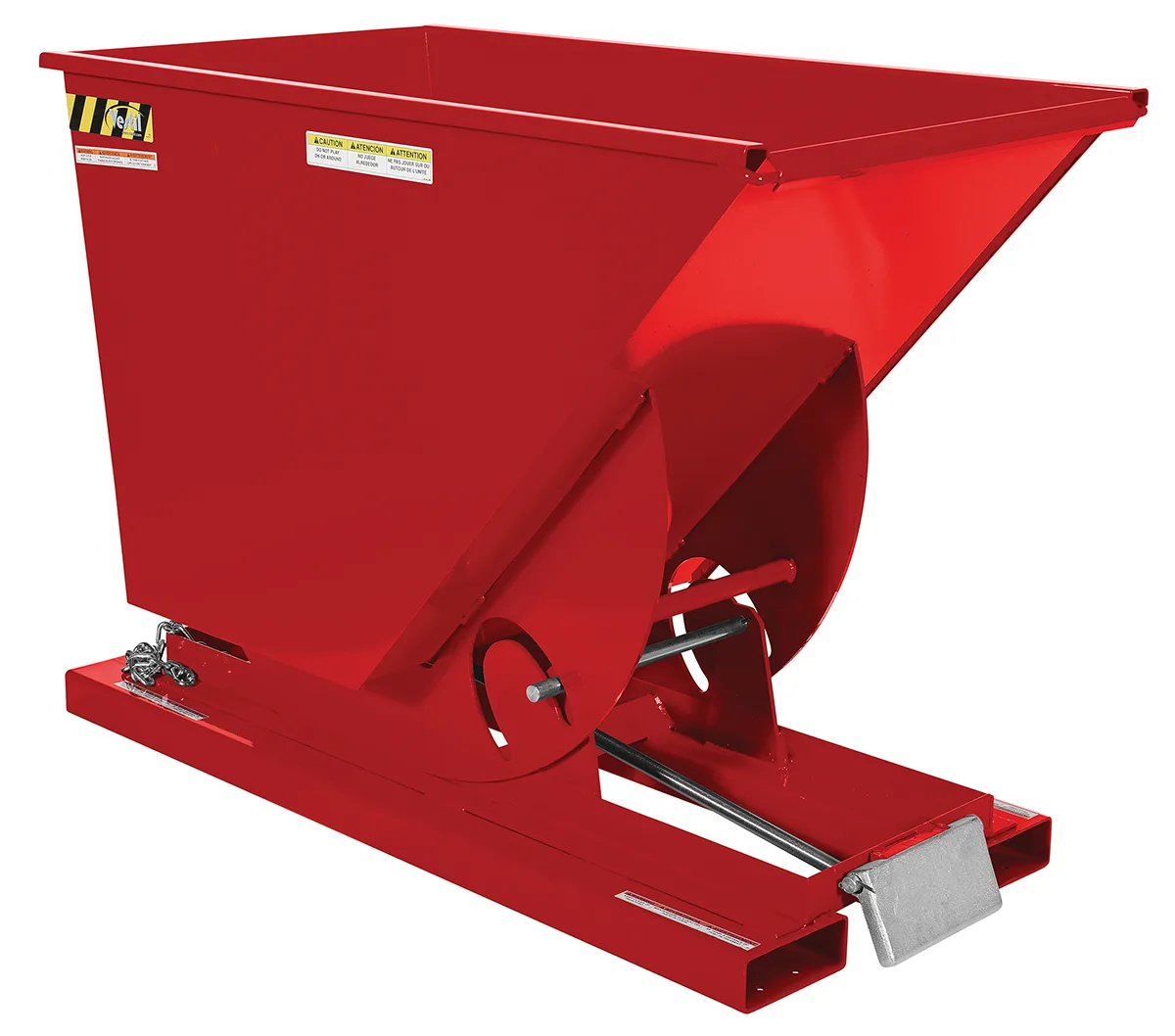 Vestil D-75-HD-SR d style - self-dumping steel hoppers with bumper release