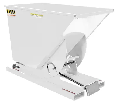 Vestil Steel Heavy Duty Self Dumping Hopper 3/4 Cubic Yard 6000 Lb. Capacity White