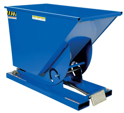 Vestil Steel Light Duty Self Dumping Hopper 3/4 Cubic Yard 2000 Lb. Capacity Blue