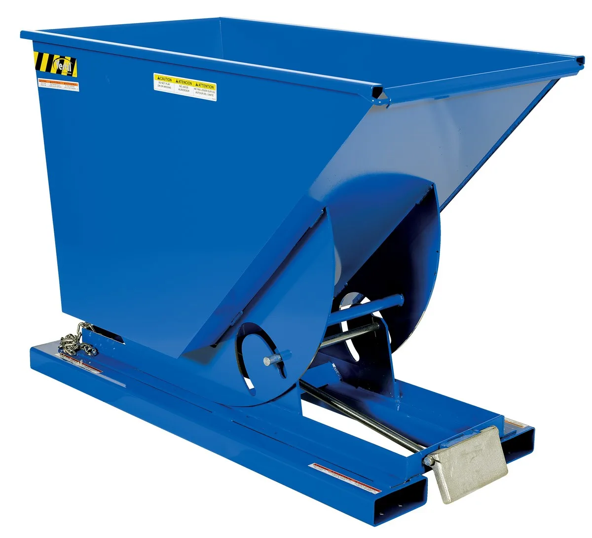 Vestil D-75-LD d style - self-dumping steel hoppers with bumper release