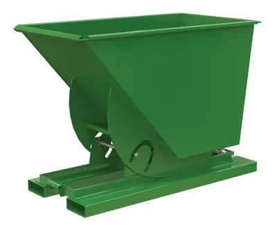 Vestil Steel Light Duty No Bump & Dump Hopper 3/4 Cubic Yard 2000 Lb. Capacity Tractor Green