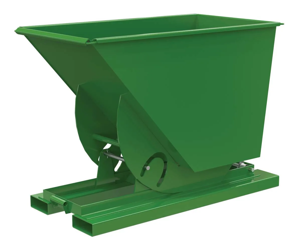 Vestil D-75-LD-NB-GRN-T d-style hoppers, no bump & dump