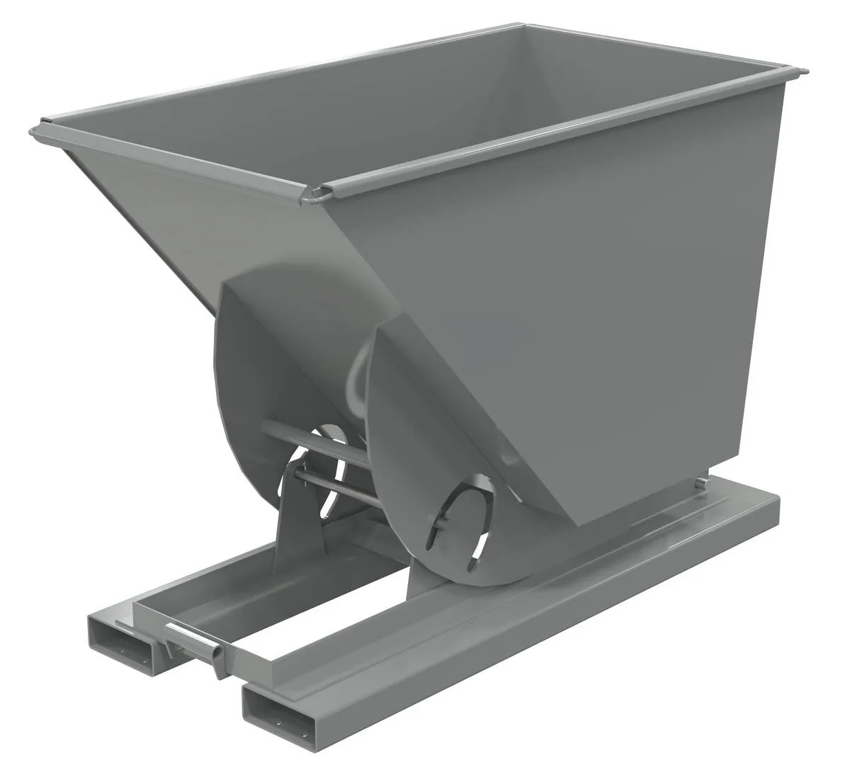 Vestil D-75-LD-NB-GY-SG d-style hoppers, no bump & dump