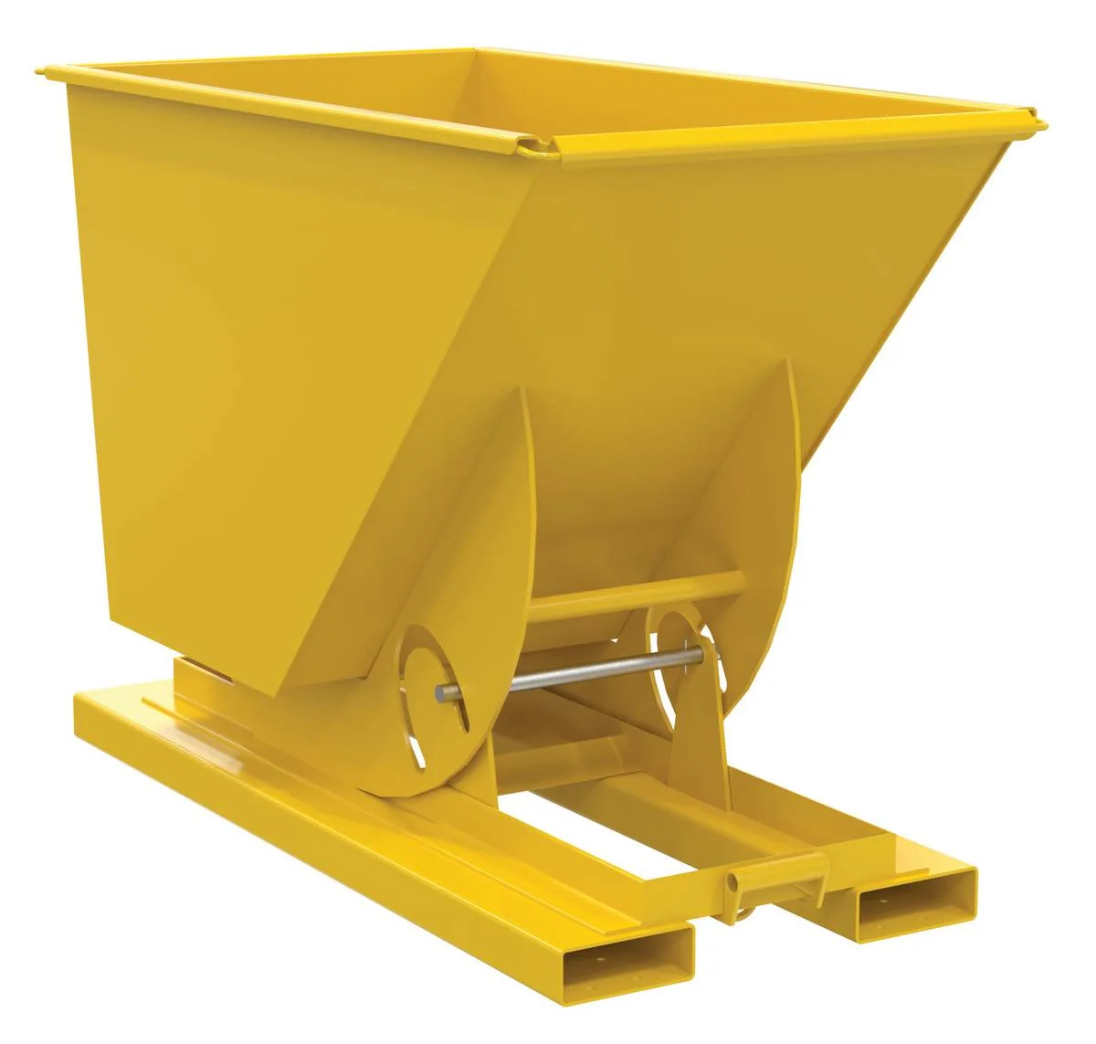Vestil D-75-LD-NB-YEL d-style hoppers, no bump & dump
