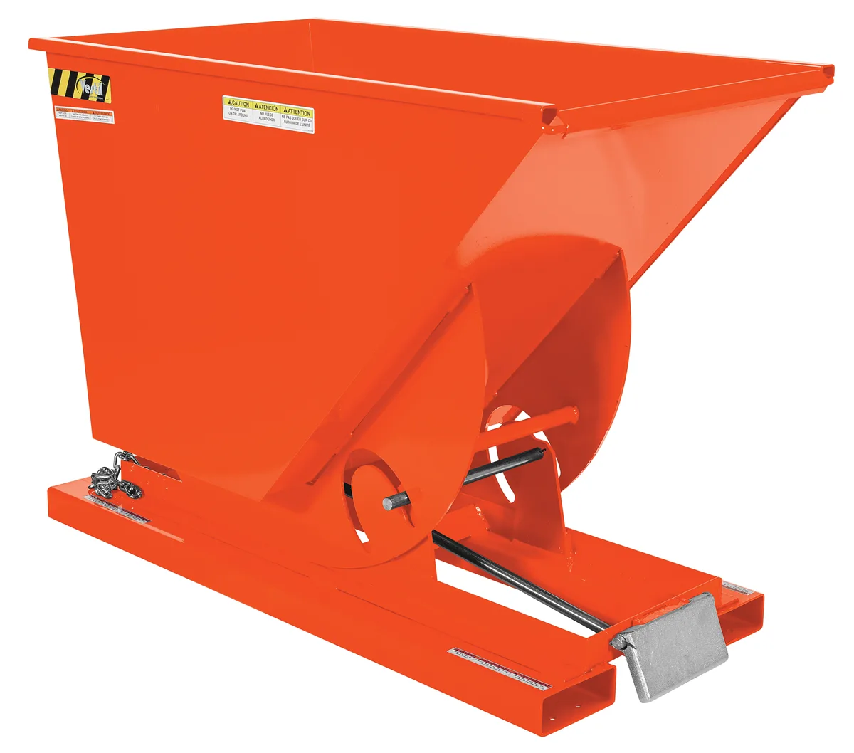 Vestil D-75-LD-ORG-C d style - self-dumping steel hoppers with bumper release