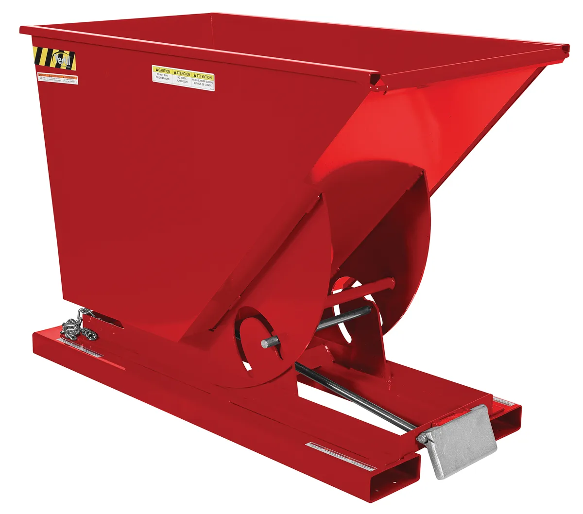 Vestil D-75-LD-SR d style - self-dumping steel hoppers with bumper release