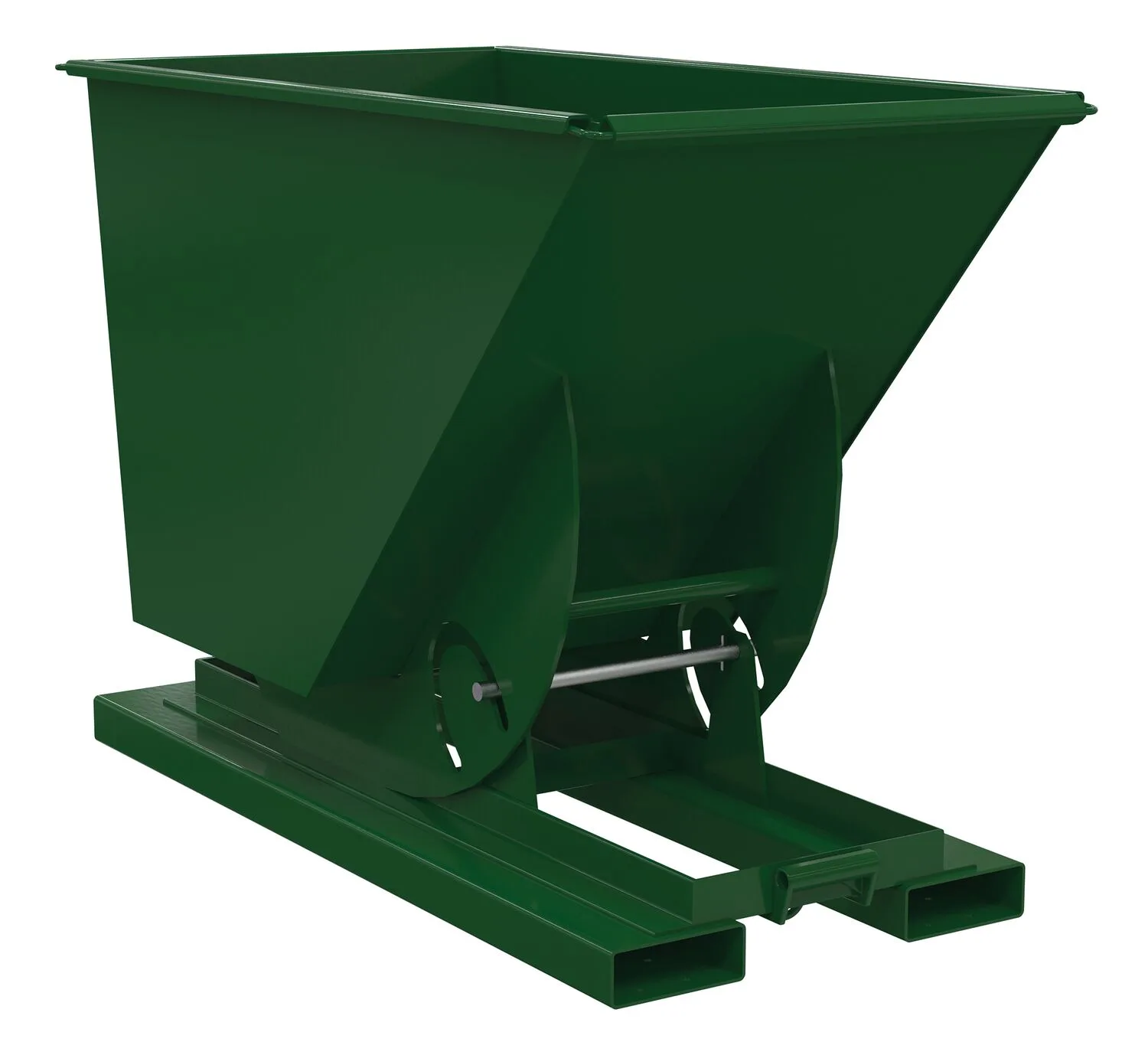 Vestil D-75-MD-NB-GRN-H d-style hoppers, no bump & dump