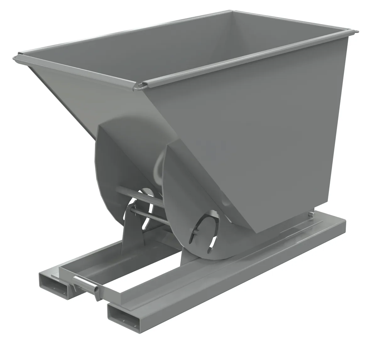 Vestil D-75-MD-NB-GY-SG d-style hoppers, no bump & dump