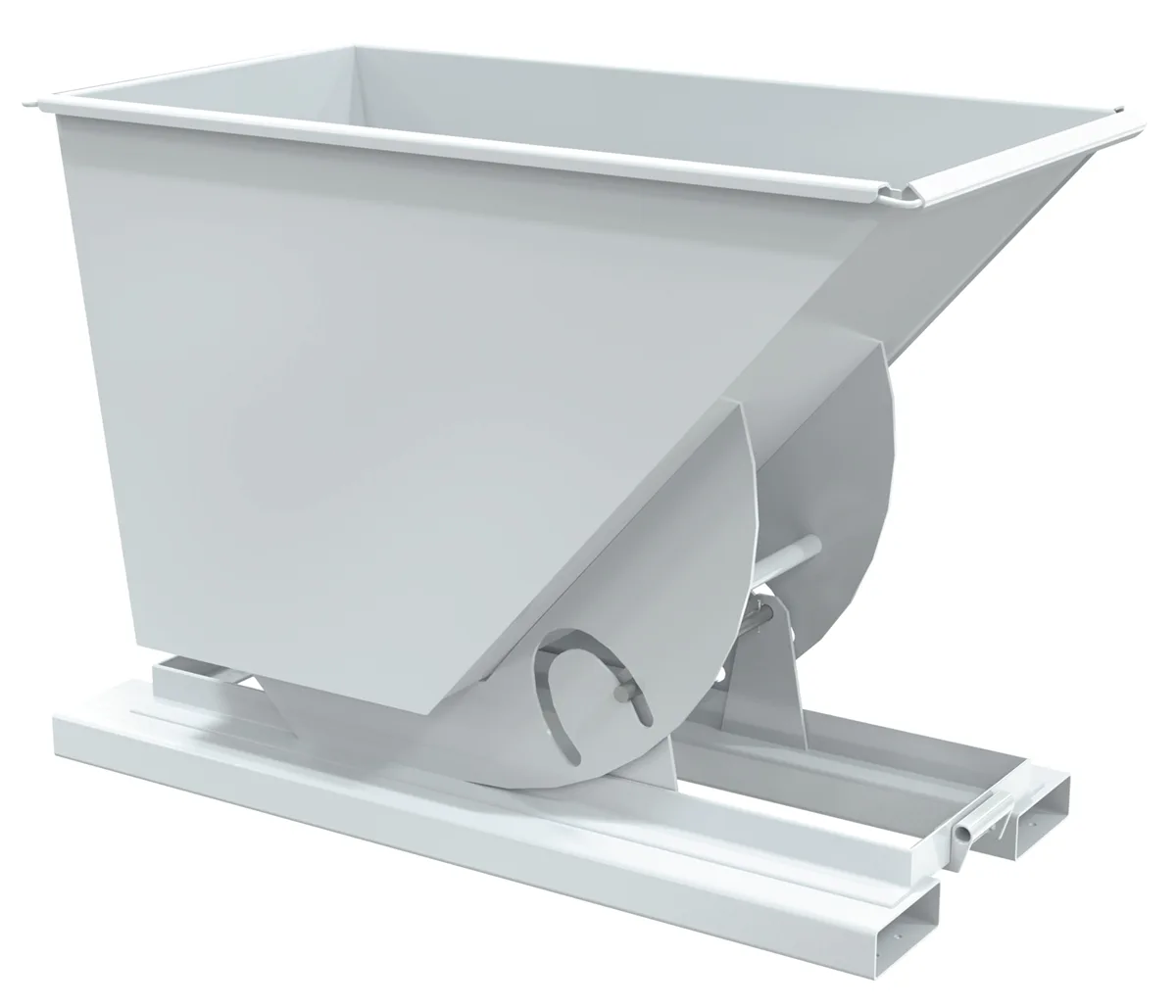 Vestil D-75-MD-NB-WHT d-style hoppers, no bump & dump