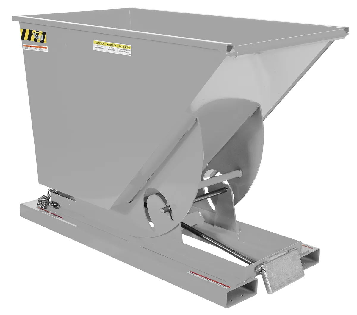 Vestil D-75-MD-SL d style - self-dumping steel hoppers with bumper release