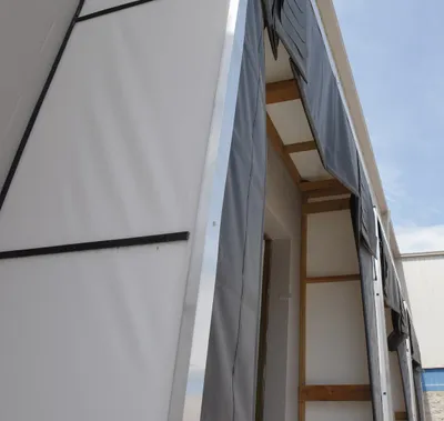 Vestil D-750-30 dock shelter shown from an alternate angle