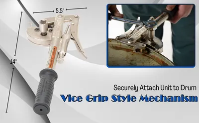 Vestil D-HEAD-1 manual drum deheader feature highlights
