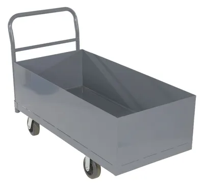 Vestil DBPT-2448-12 deep box steel platform truck shown from an alternate angle