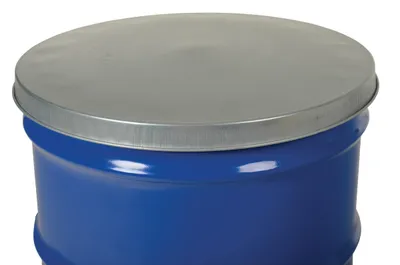 Vestil DC-235 galvanized steel drum cover shown from an alternate angle