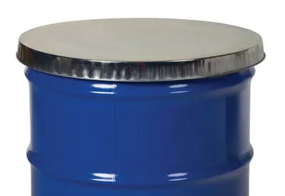 Vestil DC-245 galvanized steel drum cover shown from an alternate angle