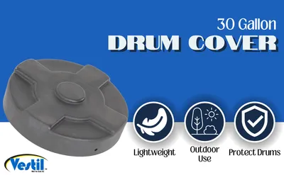 Vestil DC-P-30-BK drum cover feature highlights