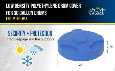 Vestil DC-P-30-BU drum cover feature highlights