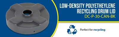 Vestil DC-P-30-CAN-BK recycling lid feature highlights