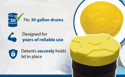 Vestil DC-P-30-YL drum cover feature highlights