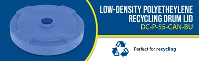 Vestil DC-P-55-CAN-BU recycling lid feature highlights