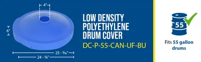 Vestil DC-P-55-CAN-UF-BU recycling lid feature highlights
