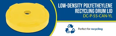 Vestil DC-P-55-CAN-YL recycling lid feature highlights