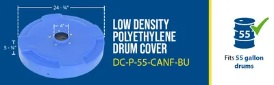 Vestil DC-P-55-CANF-BU recycling lid feature highlights