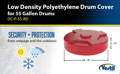 Vestil DC-P-55-RD drum cover feature highlights