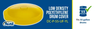Vestil DC-P-55-UF-YL drum cover feature highlights