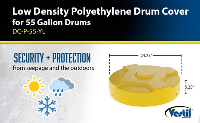 Vestil DC-P-55-YL drum cover feature highlights
