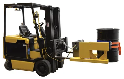 Vestil DCR-205-12-DC fork truck drum carrier rotator shown from an alternate angle