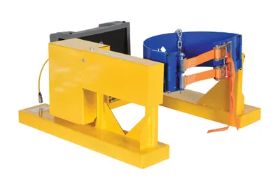 Vestil Steel DC Fork Truck Drum Carrier/Rotator For Steel Drums 55 Gallon 1200 Lb. Capacity Yellow