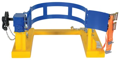 Vestil DCR-205-20 fork truck drum carrier rotator shown from an alternate angle
