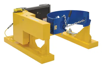 Vestil Steel DC Fork Mounted Drum Carrier/Rotator For Steel Drums 55 Gallon 800 Lb. Capacity Yellow
