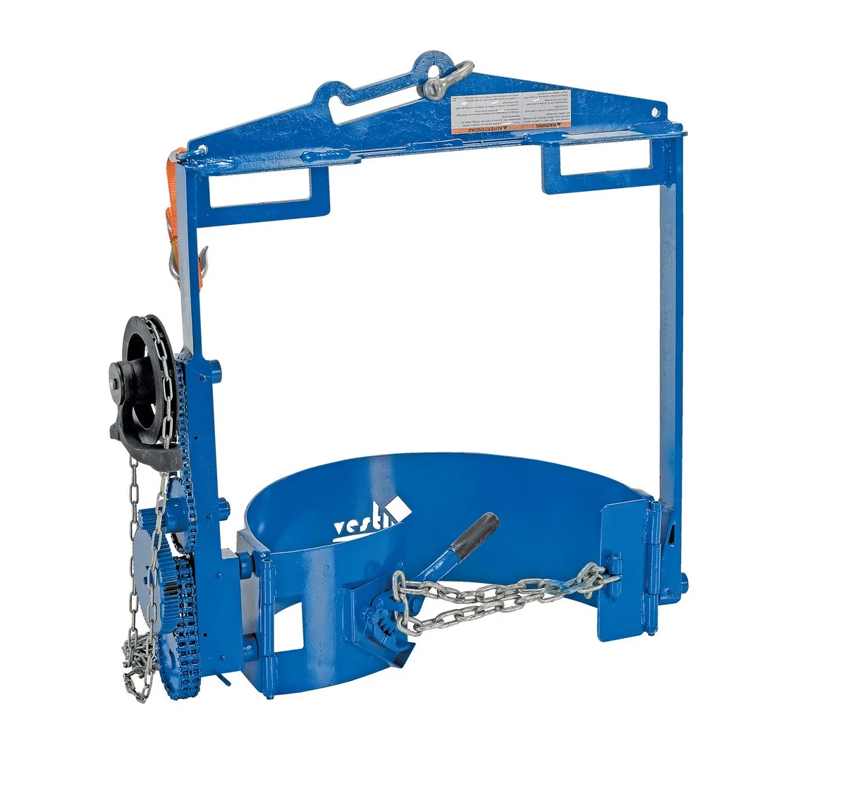 Vestil DCT-75 hoist mounted drum carrier rotator