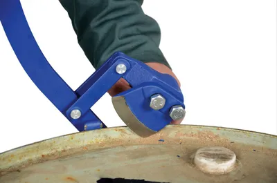 Vestil DD-10 manual drum deheader shown from an alternate angle