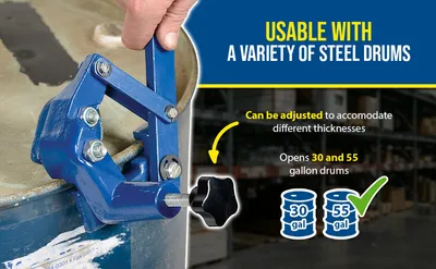 Vestil DD-9 manual drum deheader feature highlights
