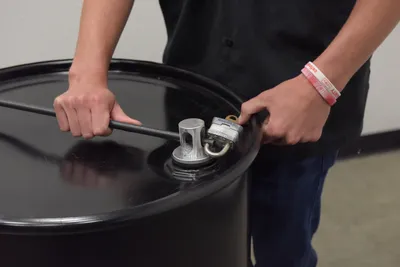 Vestil DDL-55-AL double drum lock shown from an alternate angle