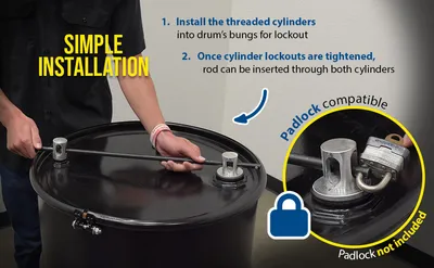 Vestil DDL-55-AL double drum lock feature highlights